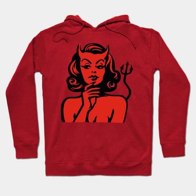 Retro Devil Girl Hoodie by n23tees